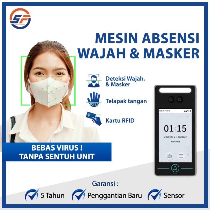 Mesin Absensi ZKTECO Mini AC Scan Wajah Masker / Access Control / Absen Wajah Face / Palm / RFID