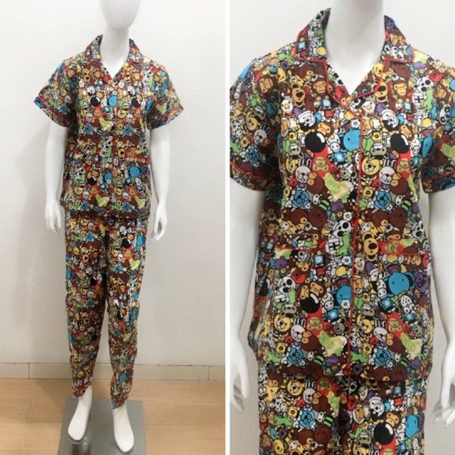 Piyama dewasa motif Baby milo