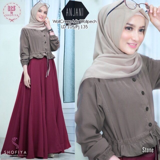 ANJANI DRESS ANJANI GAMIS ANJANI DRESS BUSUI DRESS BUSUI GAMIS BUSUI ORI SHOFIYA LABEL GAMIS WOLVIS