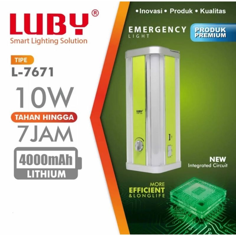 Lampu Emergency Luby L 7671 10 Watt / Lampu Darurat Luby L-7671 4 Sisi