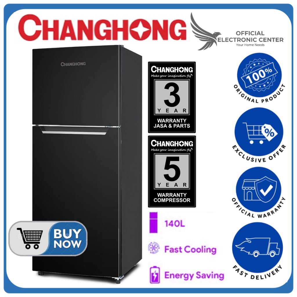 CHANGHONG KULKAS 2 PINTU FTM155DB FTM 155DB 155DB [140L] LEMARI ES 2 PINTU LOW WATT PROMO CHANGHONG