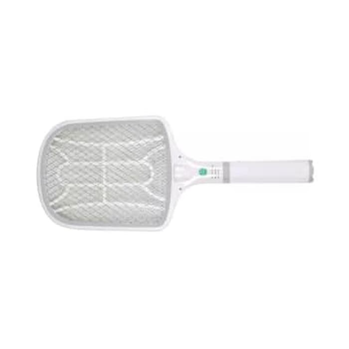 raket nyamuk krisbow batre charger+kabel putih abuabu anti perangkap