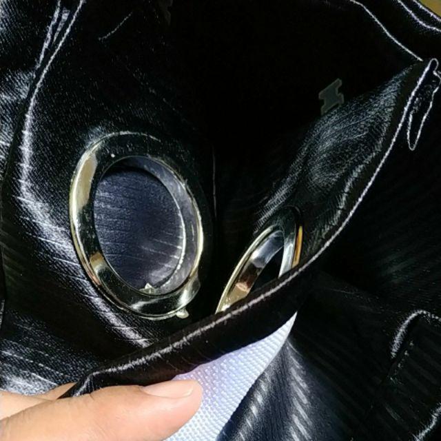 Gorden Jendela Pintu Blackout Import Hitam Serat Polos Model Smokring Ukuran L 100 Cm X T 200 Cm