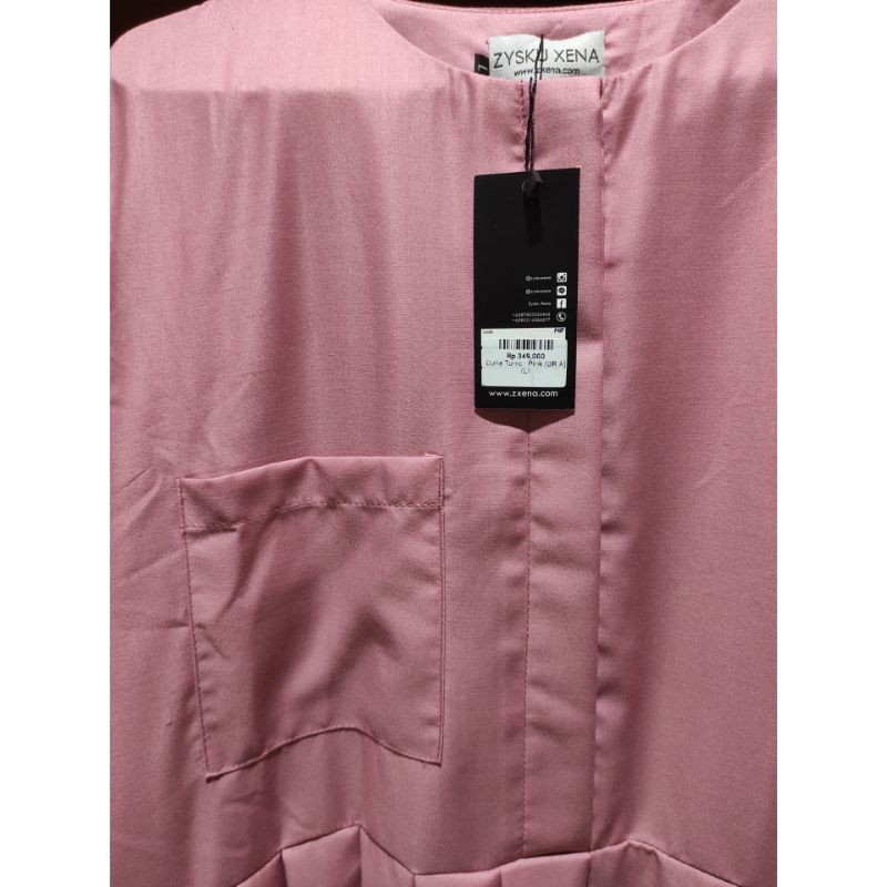 (NEW) ZYSKU XENA || CURIE TUNIC (PINK - L) TUNIK ZYSKUXENA SALE BAJU MUSLIM HIJAB