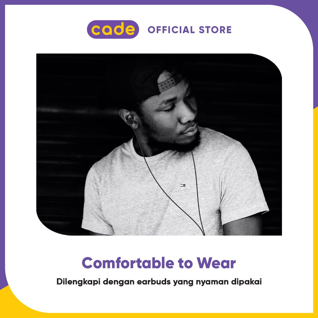 CADE Black Earbuds Bass Android iPhone - OPPO Official Accessories-6