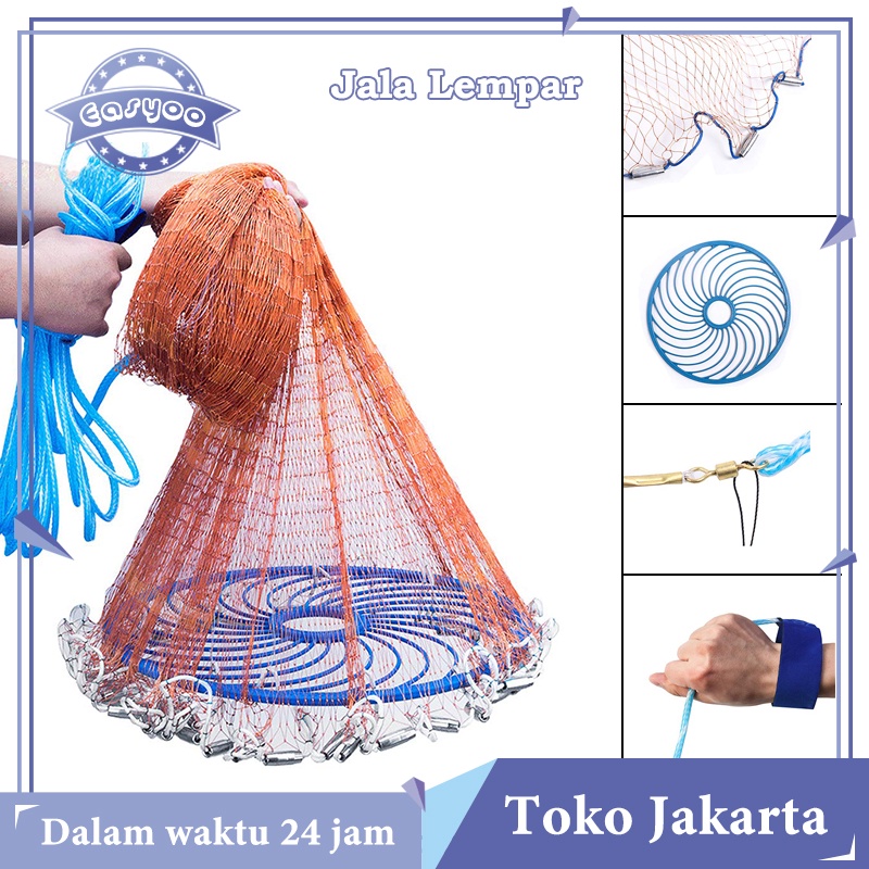 Jaring Lempar Jala Ikan  3 Model Jala Lempar Penangkap Ikan Udang Fishing Throw Net Cage Bahan Nilon