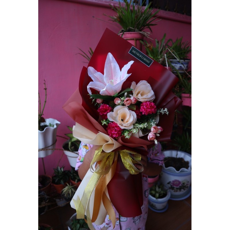 buket bunga artificial 70000/ buket artificial / buket bunga wisuda / buket bunga