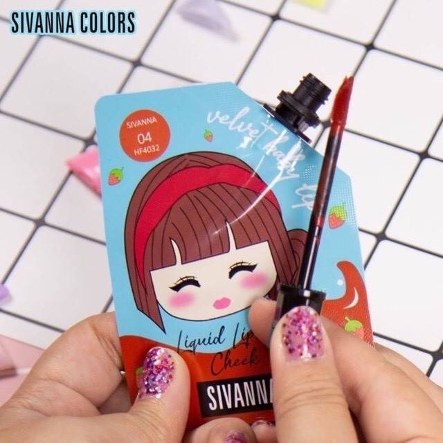 SIVANNA COLORS Velvet Baby Lip Liquid Lip And Cheek #HF4032 Thailand / Lipstick / Cosmetic Lip Tint