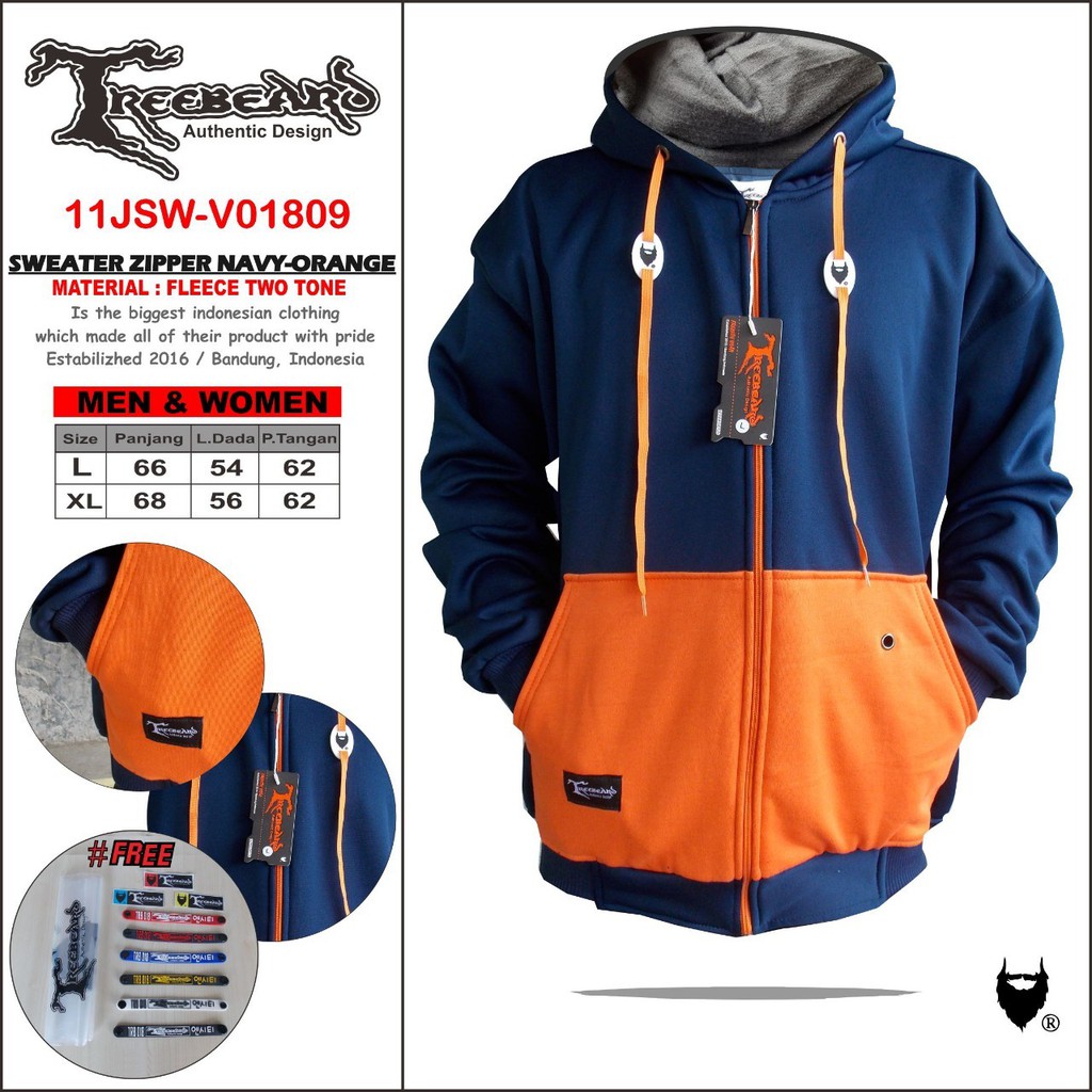 TERMURAH!!  JAKET ZIPPER HOODIE ORIGINAL TREEBEARD