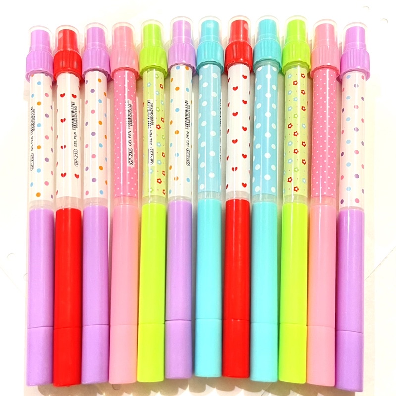

(12 pcs/ lusin) Pulpen Pen Fancy Spray Hand Sanitizer Semprotan Tinta Warna Hitam 0.5mm STATIONERY ALAT TULIS SEKOLAH KANTOR