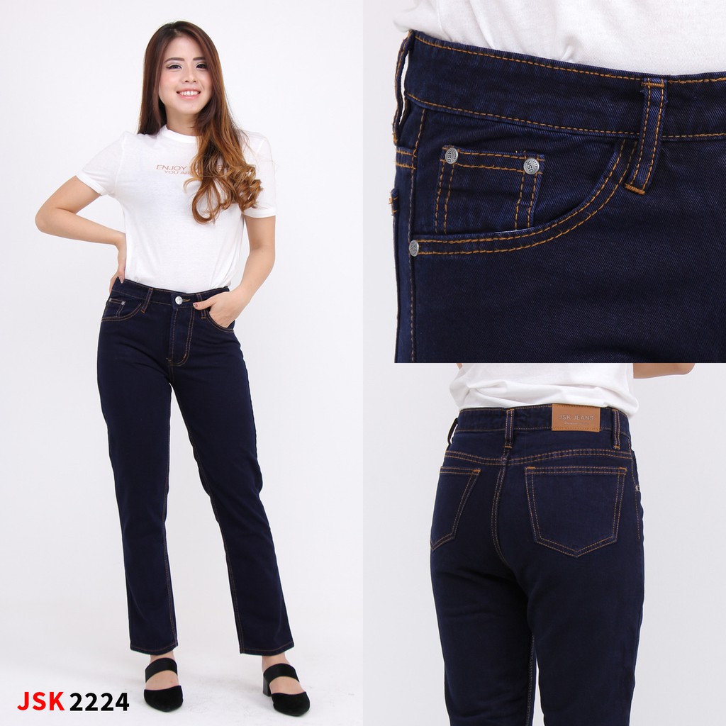 [SIZE 27-34] Celana Boyfriend Jeans JSK 2222 Celana Panjang Wanita Bigsize Boyfriend Loose Jeans