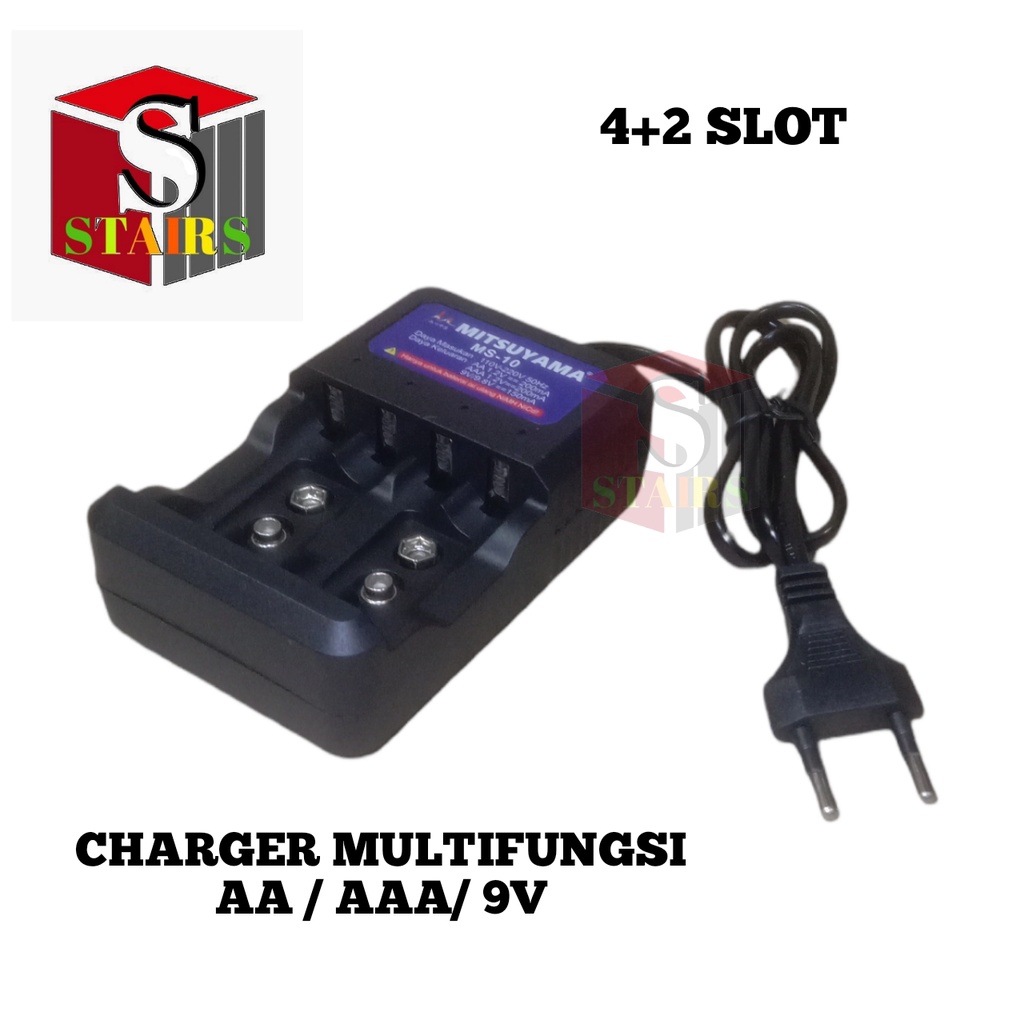 Alat Charger Baterai Super Cepat Untuk Jenis AA /AAA (1.2V) &amp; Baterai Kotak 9V Multifungsi