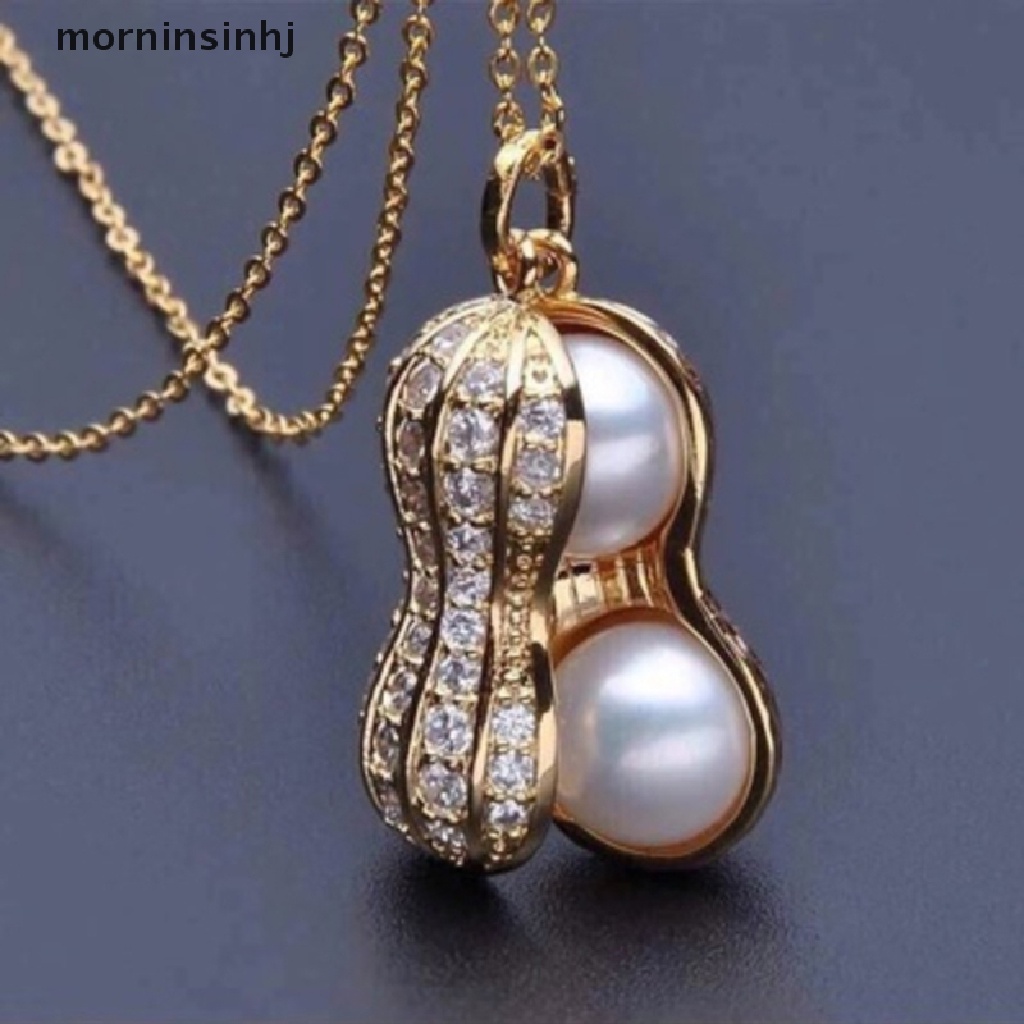 Mor Kalung Rantai Dengan Liontin Kacang Mutiara Untuk Wanita / Pesta Pernikahan