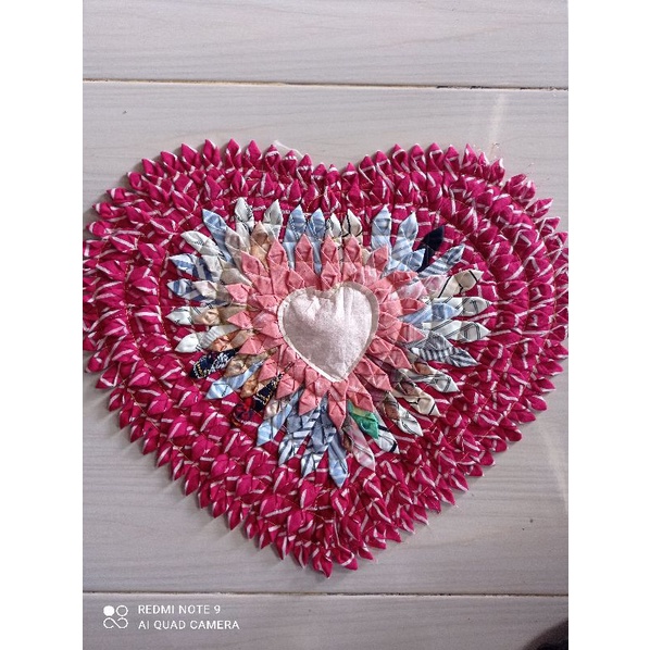 TERLARIS KESET KAKI KAIN PERCA UNIK LOVE 44X34CM | 1 KILO MUAT 5 PCS | TAPLAK MEJA UNIK LUCU ELEGANT