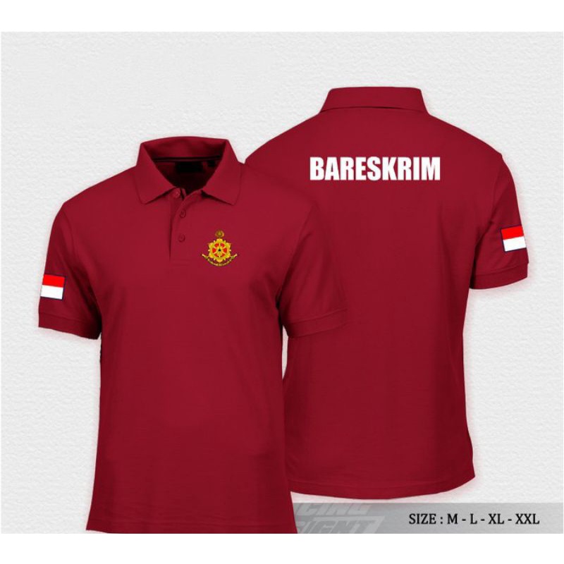 KAOS BAJU KERAH BARESKRIM SABLON DEPAN BELAKANG // T-SHIRT BAJU KERAH BARESKRIM SABLON DIGITAL PRINT