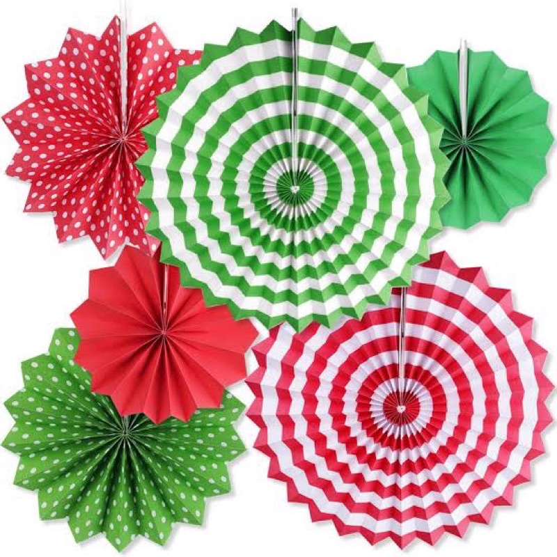 

Paper fan set - paper fan red series - paper fan party - paperfan kipas kertas dekorasi