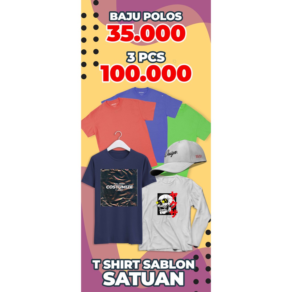 JUAL KAOS POLOS SATUAN BEBAS DESIGN SABLON A4, KAOS SATUAN BANDUNG, KAOS BANDUNG MURAH