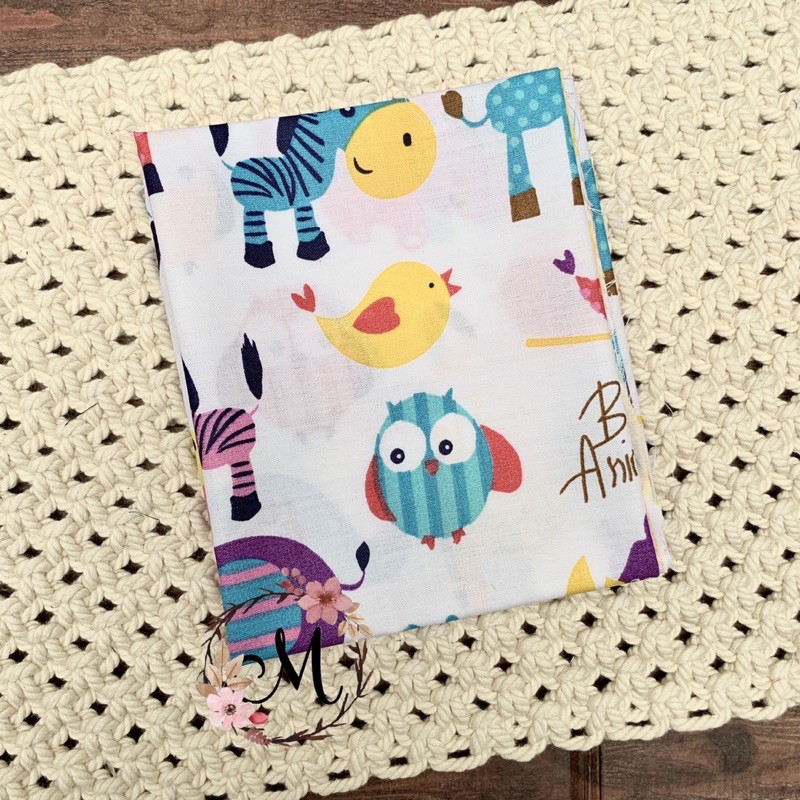 kain perca katun motif anak - baby animals