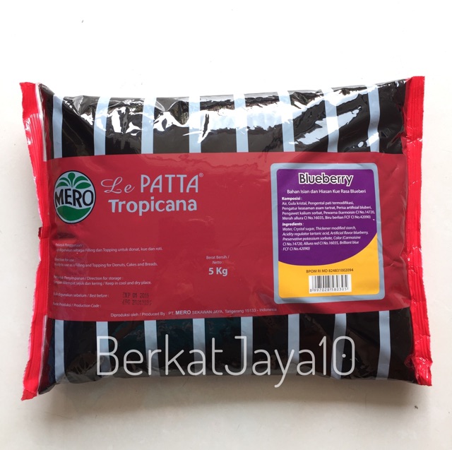 Selai LEPATTA pack 5 Kg (BONUS Gula Halus Mentari 200 gram) Blueberry Strawberry Pineapple Nanas Durian Mangga Melon Halal