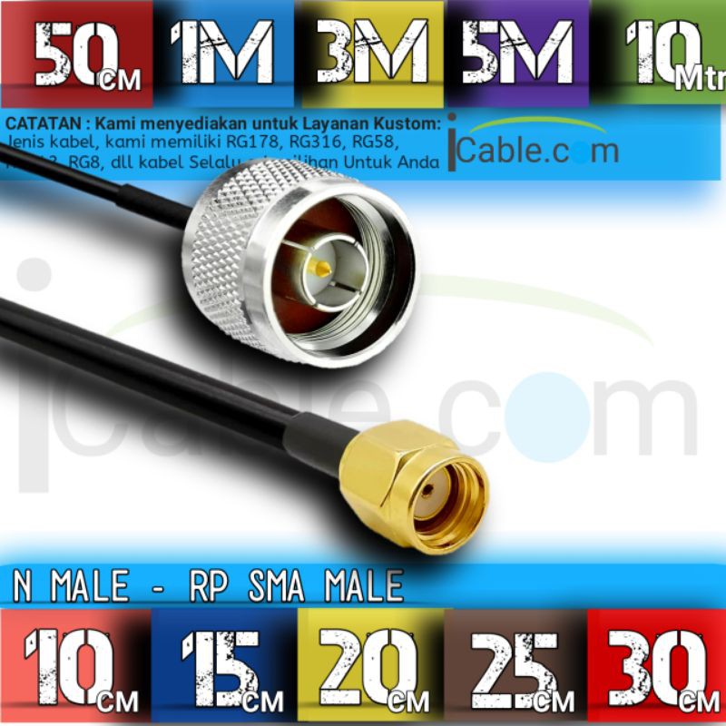 Kabel pigtail n male to rp sma male