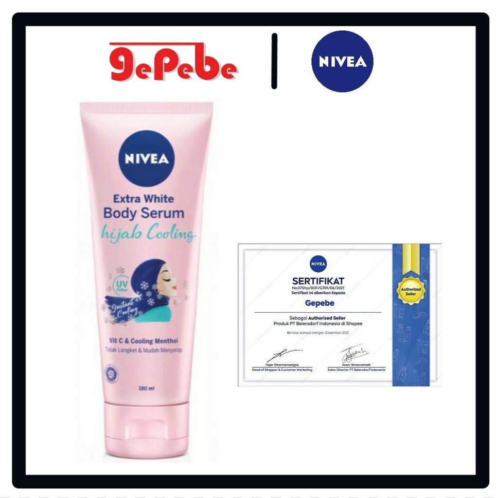 NIVEA Hijab Whitening Cooling Fresh Body Serum 180ml