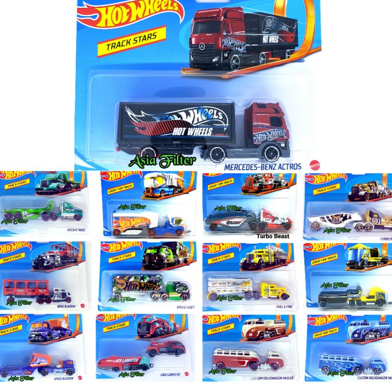 Hot Wheels Track Star truck trailer Aero Blast Volkswagen Speed Hauler Mercedes Benz Racing Convoy I