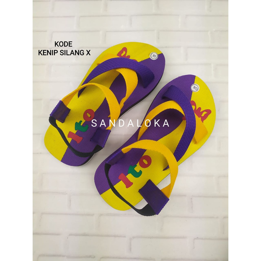 Sandal Nama Kode Kenip Silang X | Sandal Custom | Kenip bayi - Dewasa