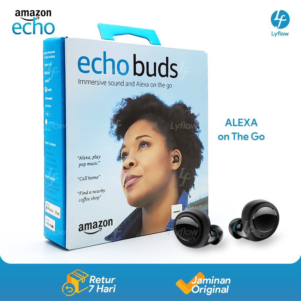 Jual Amazon Echo Buds True Wireless Alexa Smart Bose ANR Ear Buds Black ...