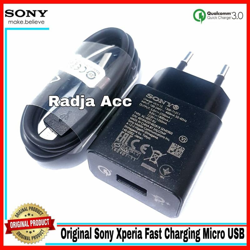 Charger Sony Xperia Z1 Z2 Z3 Z4 Z5 Original 100% Fast Charging Micro USB UCH 12