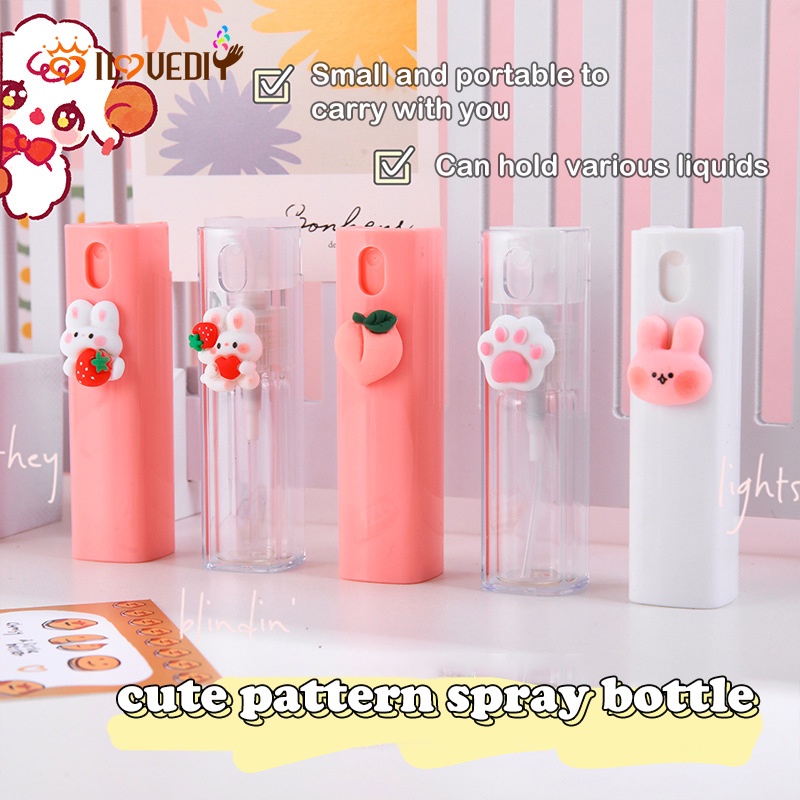 Botol Kosong Model Semprot Bentuk Kotak Desain Kartun Kapasitas 10ml Untuk Parfum Alkohol