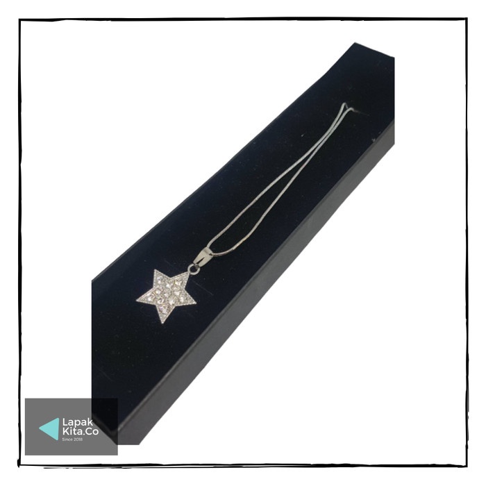 Kalung Titanium SIlver Perak Liontin Bintang / Kalung Perak Silver