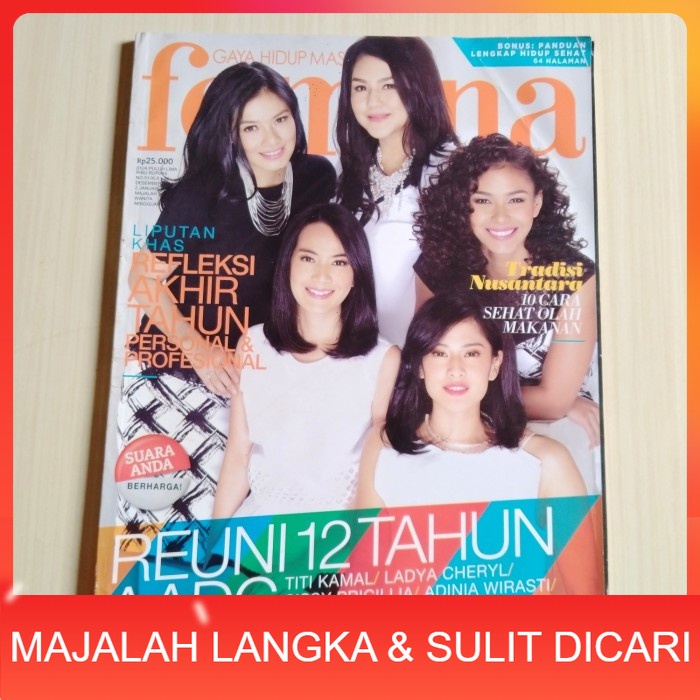 Majalah FEMINA No.51 Des 2014 Cast AADC 2 DIAN SASTROWARDOYO Langka