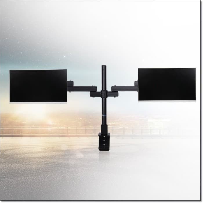 Bracket Dual Arm Dua Monitor TV Breket Table Mount Stand 15 sd 27 Inch