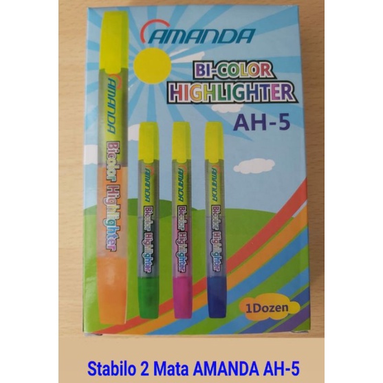 1Lusin Stabilo Highlighter Pen 2warna Amanda Tozcha