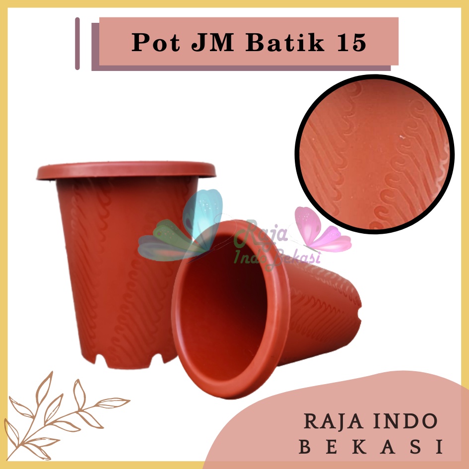 Pot Jm Ruby Batik 15 Putih Coklat Merah Bata Terraccota Terakota Pot Astor Pot Bunga Bulat Tinggi Mirip Pot Yogap 10 15  17 18 19 Tebal Murah