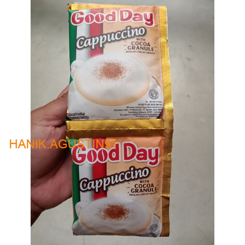 

Good Day Cappuccino with Cocoa Granule (isi 10 pcs)