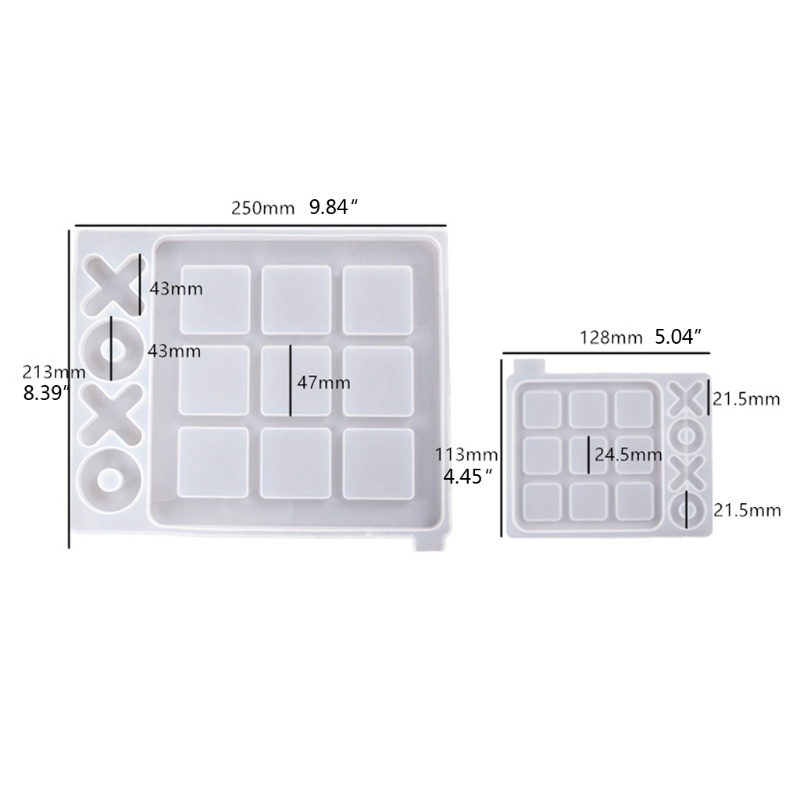 SIY  Tic Tac Toe Game Board and X O Silicone Molds Set Epoxy Resin DIY Art Craft Mold for Christmas NightA Art Crafts Tools