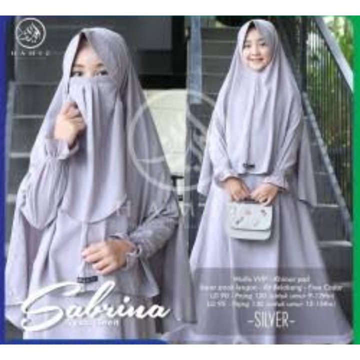 [Bisa COD] Baju Anak Syari Sabrina Syari Kids Free Hijab dan Cadar, Gamis Anak Syari Terbaru