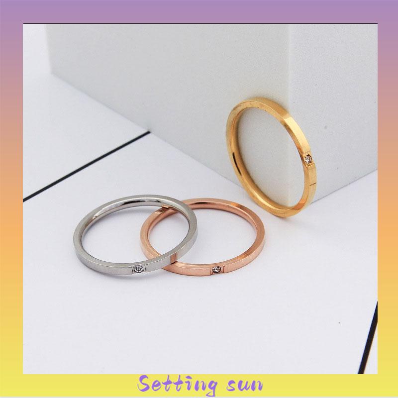 Perak / Emas Mawar / Cincin Ekor Titanium Berlian Sederhana Fashion Pria Wanita Rings TN