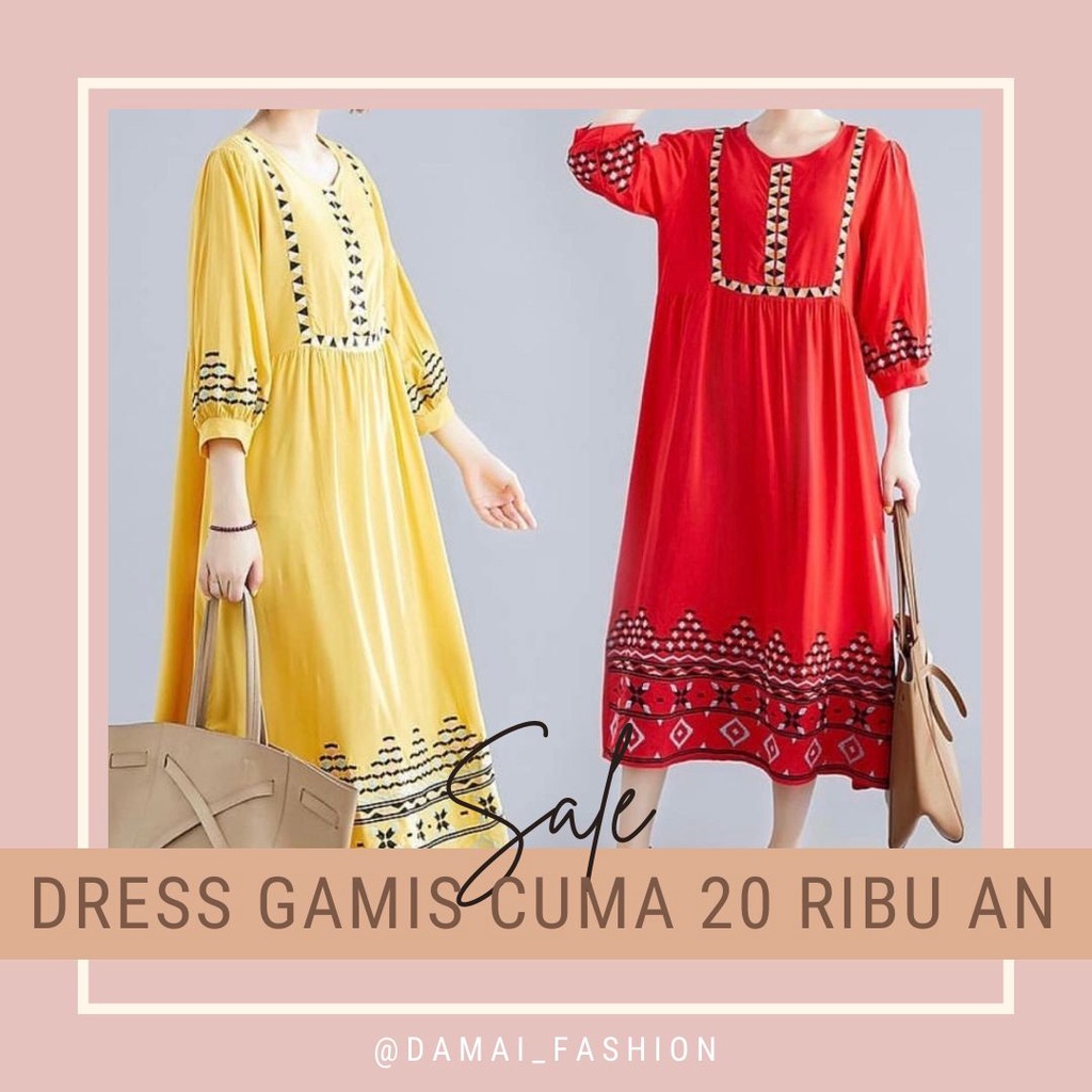 Damai fashion jakarta - baju DRESS muslim gamis wanita SOFIA 4 warna  - konveksi murah tanah abang