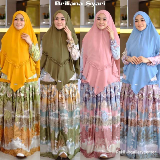 BRILIANA SYARI Original By Azighah - Lovedalisa. Gamis set flowery yg super anggun mevvah chic yaa
