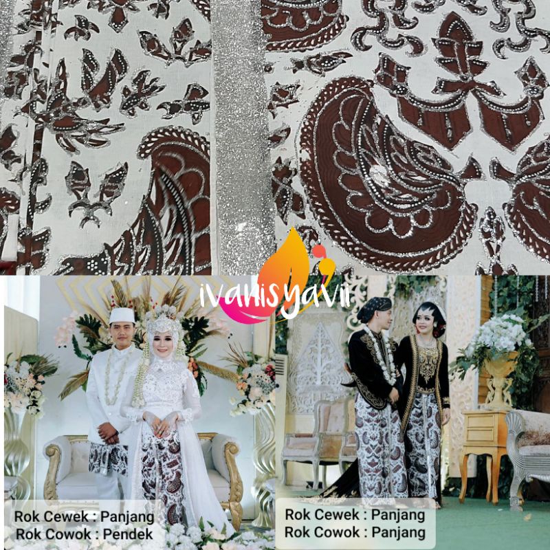 Sepasang Jarik Pengantin WIRU INSTAN (isi 2), Motif Semen Putih