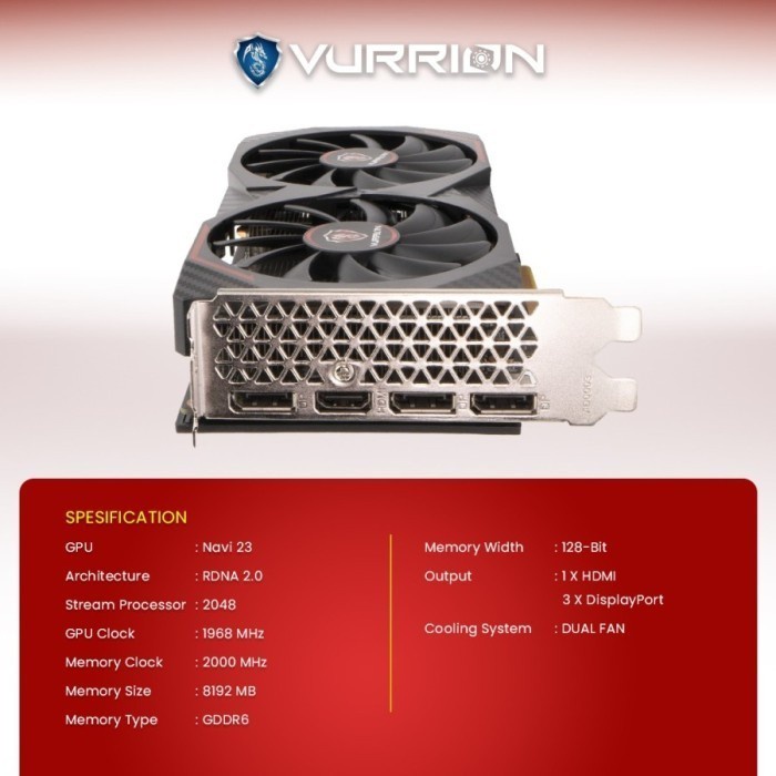 VGA Vurrion Radeon RX 6500 XT 4GB GDDR6 Blaze GAMING VGA ORI