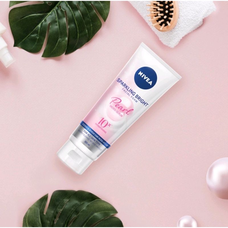 NIVEA Sparkling Bright Facial Foam Pearl - 100 ml //sabun cuci muka NIVEA