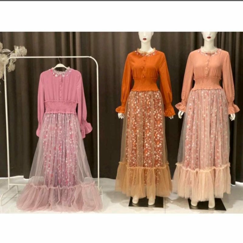 gamis mewah tutu bunga by vivorie