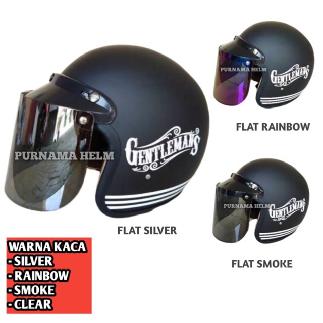 Helm Bogo Gentleman Kaca Datar Shopee Indonesia