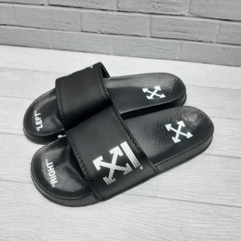 Sandal Slide Pria Off White. Ukuran 40-44. Free Paper Bag