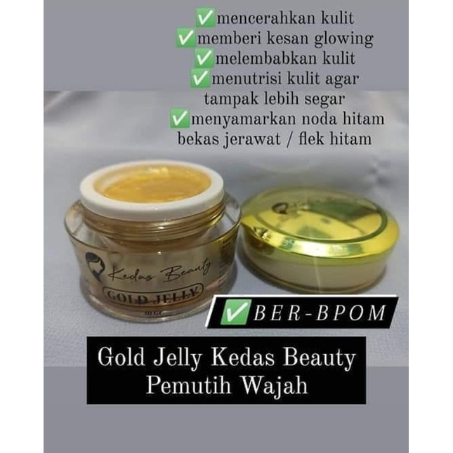 {TERLARIS} READY GOLD JELLY KEDAS BEAUTY ORIGINAL 100%/GOLD JELLY KEDASBEAUTY/GOLD JELLY GLOWING/GOL
