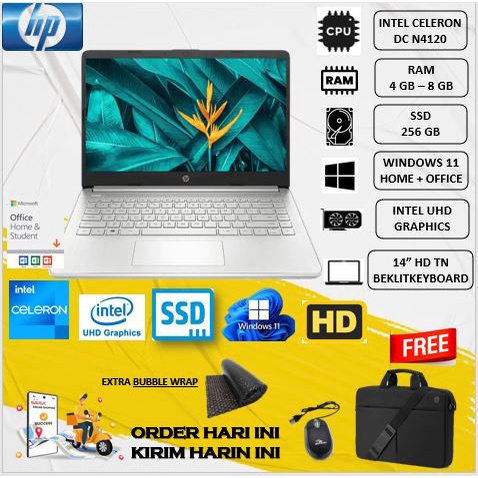 HP 14s DQ0508TU - INTEL N4120 - 8GB - 256GB SSD - 14&quot;HD - WIN11 - OFFICE HOME STUDENT