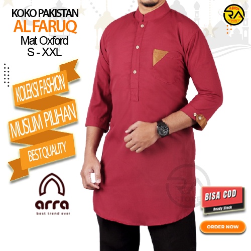 Baju Koko Kurta Setelan Laki Laki Dewasa Lengan 3/4 Bahan Katun Oxford Premium Terbaru Jumbo Big Siz
